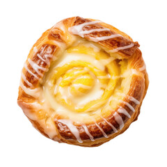 Delicious Lemon Danish Isolated on a Transparent Background