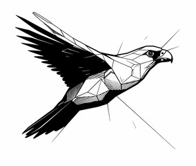 Wall Mural - Eagle Bird Predator Tattoo Print Stamp Logo