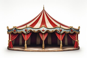 Poster - Circus tent is isolated on white background.