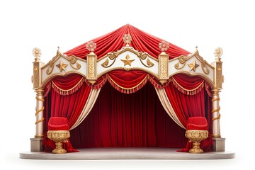 Wall Mural - circus tent is isolated on white background.