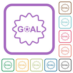 Sticker - Goal sticker with rounded edges outline simple icons