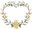 heart frame made of flowers, isolated, heart floral frame for design, generative ai