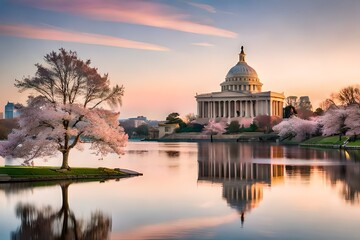 Canvas Print - capitol building city generated ai