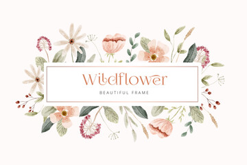 Sticker - delicate wildflower watercolor frame