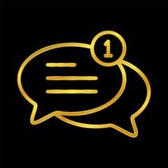 Poster - gold colored chat icon