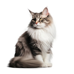  Norwegian Forest Cat , Isolated On Transparent, PNG, HD