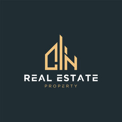 Initial letter cn real estate, realtor, property, construction, house, home, building, or remodeling logo