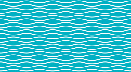 Wall Mural - One-color seamless pattern with waves