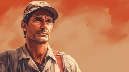 Wall Mural - The labor worker portrait