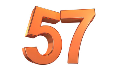 Canvas Print - Orange glossy 3d number 57