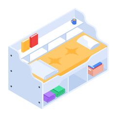 Wall Mural - Pack of Modern Bedrooms Isometric Icons  

