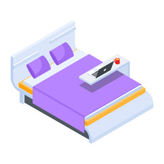 Wall Mural - Pack of Modern Bedrooms Isometric Icons  

