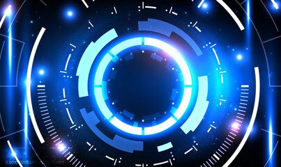 Poster - Abstract circle sci fi futuristic technology innovation concept background. Science and technology digital background.Big data.Artificial intelligence. Futuristic electronic circuit technology. Vector