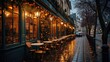 © piai - Paris's cozy restaurants and rainy street scenes, capturing the calm and romantic atmosphere of the city.