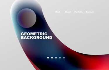 Abstract liquid background for your landing page design. Web page for website or mobile app wallpaper