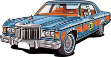 Chevrolet Caprice Vintage Classic Car  Illustration, Vintage Classic Car Illustration