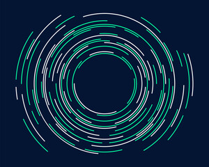 Wall Mural - concentric segments of circles. lines following a circle path. design element. abstract geometric tu