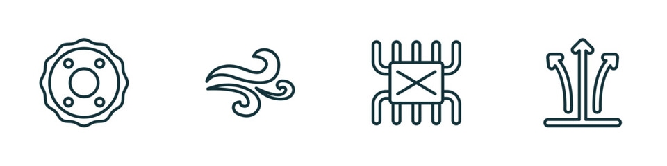 Poster - set of 4 linear icons from zodiac concept. outline icons included greatness, air, lifes challenges, tartar vector