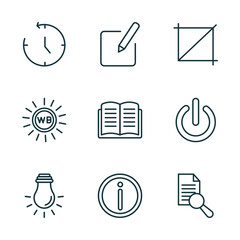 Poster - set of 9 linear icons from user interface concept. outline icons such as anti clockwise, edit button