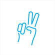 © Moiseieva  - sign of victory or peace icon vector illustration symbol