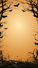 Canvas Print - A halloween scene with bats flying in the sky. AI.