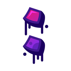 Aufkleber - Graffiti Colon Mark as Purple Bold Sign Vector Illustration