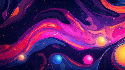 Poster - Craft an abstract background with neon fluid elements