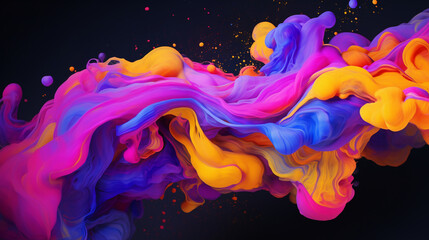 Poster - abstract background with neon fluid elements
