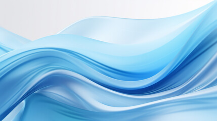 Poster - abstract blue gradient fading to white with waves