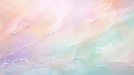 Poster - abstract background using a delicate and soft color palette, featuring pastel tones like blush pink, lavender, mint green, and hints of shimmering gold or silver