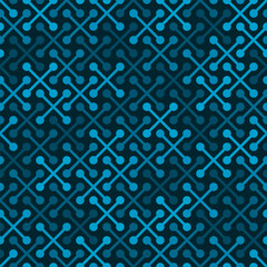 Canvas Print - Vector geometric seamless pattern with simple denim cross shapes silhouettes