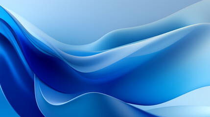 Poster - An abstract image in blue with different wave patterns, in the style of crisp and clean lines