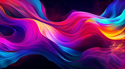 Poster - a mesmerizing neon fluid abstract background