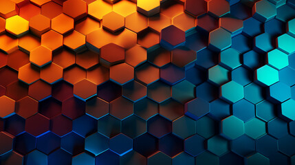 Poster - a futuristic matrix-style honeycomb background