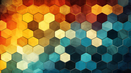 Poster - abstract colorful Technical 3D hexagonal background design