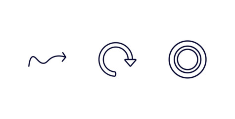 Poster - set of user interface thin line icons. user interface outline icons included sketched arrow, redo arrow, selectioned circle vector.