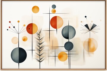 Fototapete - Strange geometric objects art. Beautiful illustration picture. Generative AI