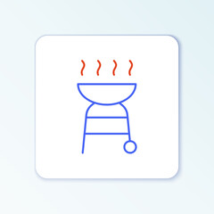 Sticker - Line Barbecue grill icon isolated on white background. BBQ grill party. Colorful outline concept. Vector