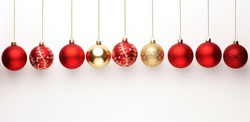 Canvas Print - Christmas composition hanging Christmas balls created with Generative AI technology