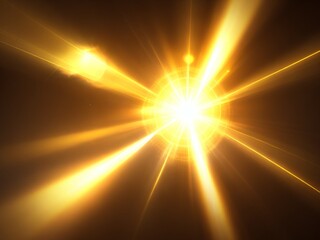 Gold colorful lens flare glowing in background AI Generated