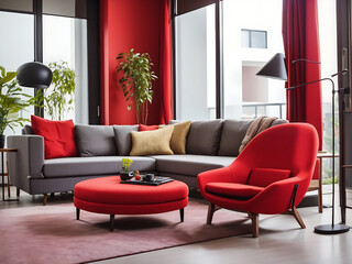 red chair in the room red chair in modern living room with sofa, modern living room with sofa,

Yellow modern living room with sofa,

Orange and blue modern living room with sofa, Generate AI
