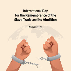 vector graphic of International Day for the Remembrance of the Slave Trade and its Abolition celebration. flat design. flyer design.flat illustration.