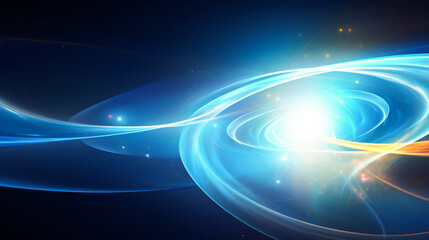 Aufkleber - abstract swirl of light in blue space. generic technology and science background illustration.