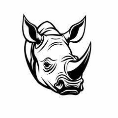 Wall Mural - Rhino Head Symbol Illustration Design