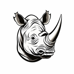 Wall Mural - Rhino Head Symbol Illustration Design