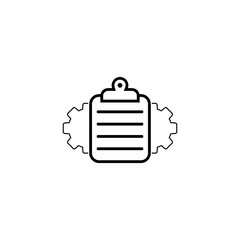 Sticker - Clipboard gear icon isolated on transparent background