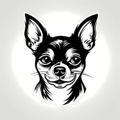 Wall Mural - Chihuahua Head Design Logo