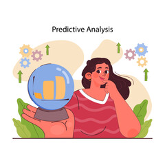 Poster - Analytics and data science abstract concept vector illustration. Big data, machine learning control, computer science, predictive analytics, perform statistics, dashboard software abstract metaphor.