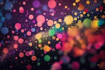 Poster - abstract colorful bokeh background with blurred lights, illustration