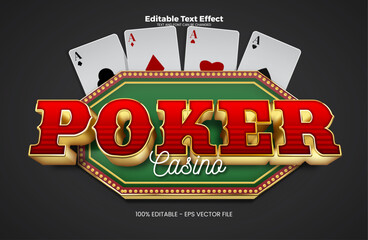 Wall Mural - Poker editable text effect in modern trend style